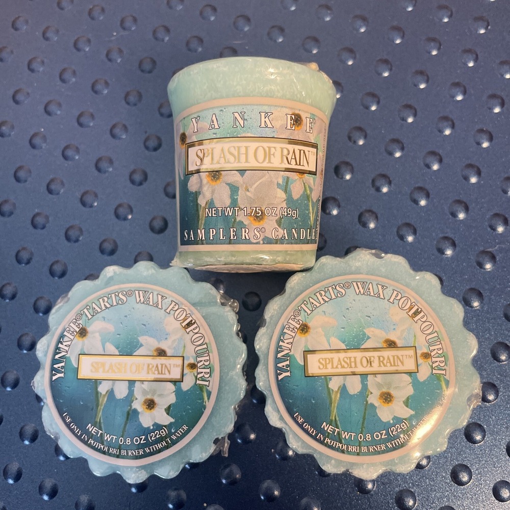 Yankee Candle Splash of Rain  Retired‎ 1 Sampler And 3 Tarts sealed